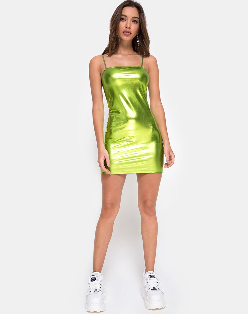 Image de la robe Selah en vert métallique