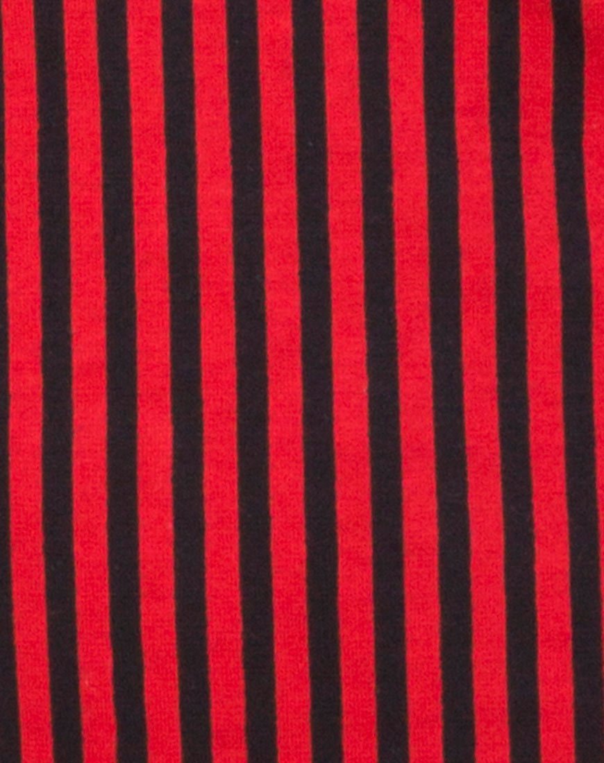 Image de Selah Bodycon Dress in Mini Stripe Red and Black