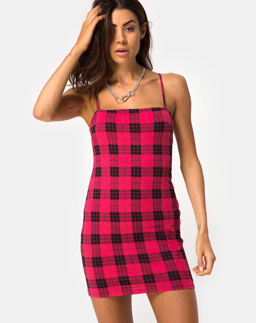 Image de Selah Dress in Winter Plaid Red / Black