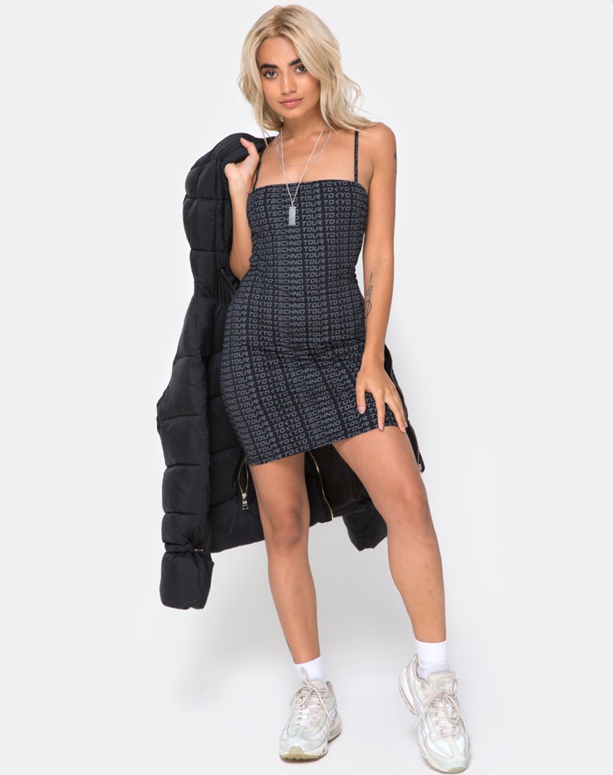 Image de Selah Bodycon Dress in Tokyo Techno Tour Black