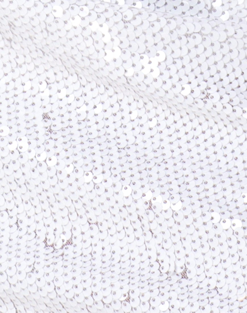 Image de Selah Tube Dress in Matte Fishcale Sequin White