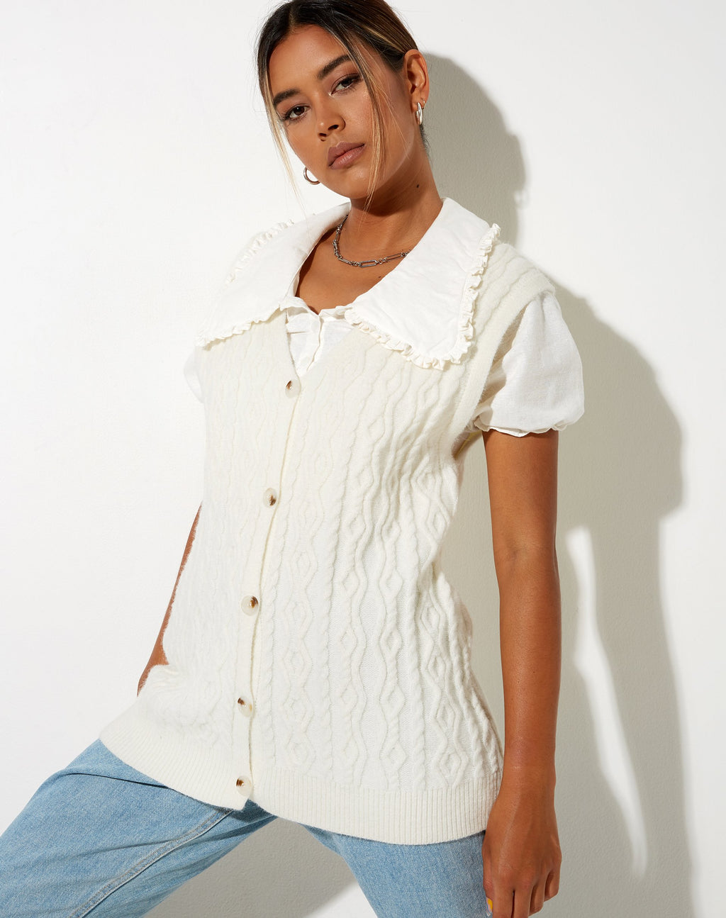 Caraco Selvi en tricot ivoire