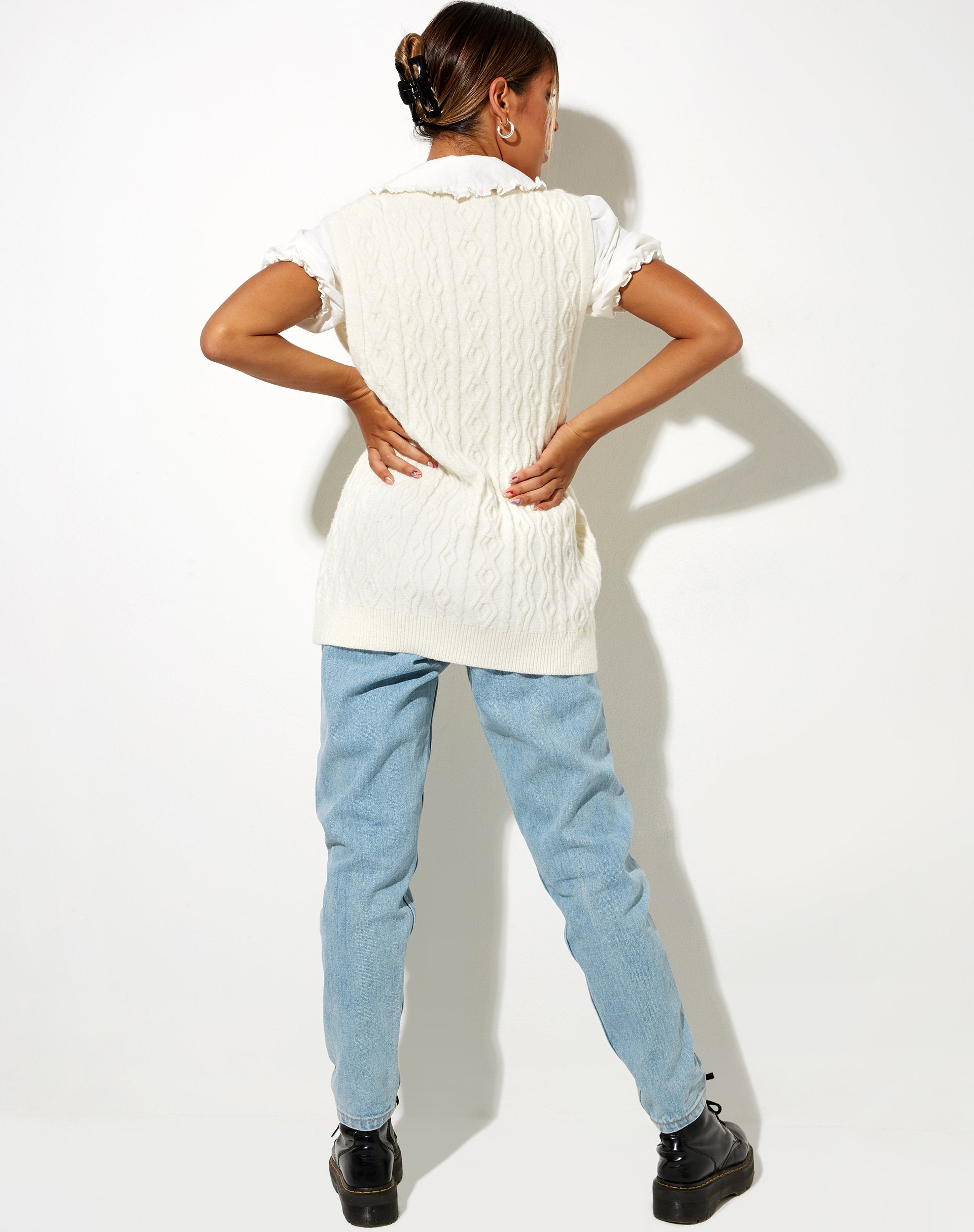 Image de Selvi Cardi en tricot Ivoire