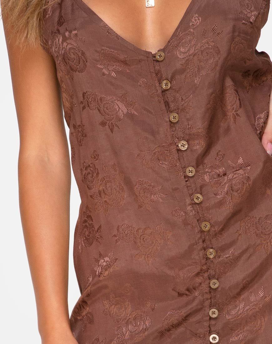 Image de la robe Senia en satin rose Chocolat