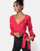 Image de Sepra Wrap Top in Rouge Rose Pink
