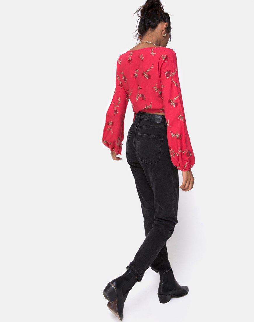 Image de Sepra Wrap Top in Rouge Rose Pink