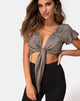 Image de Shae Crop Top en Satin Rose Silver Grey