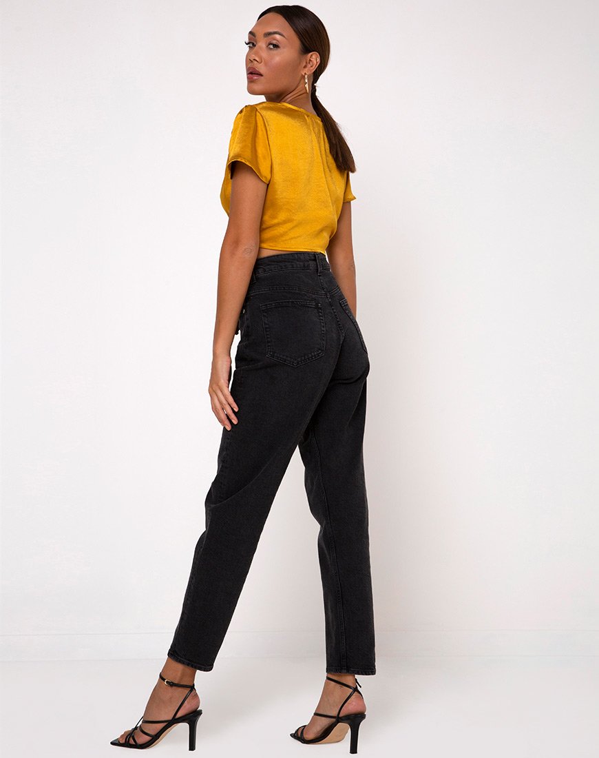 Image de Shaera Crop Top in Satin Turmeric