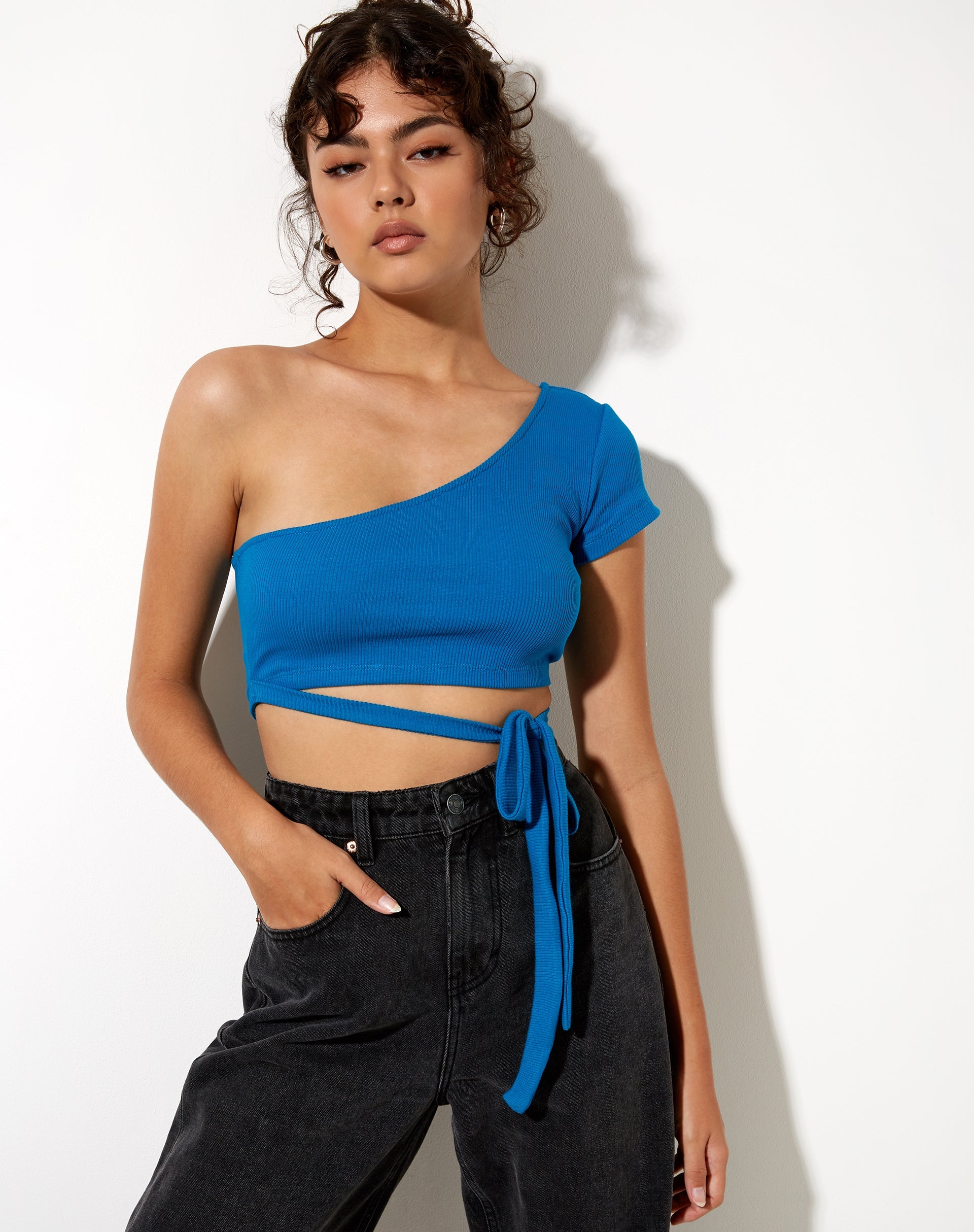 Image de Shanon Crop Top in Rib Aqua