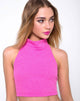 Image de Sharma Crop Top en tricot Crink Hot Pink