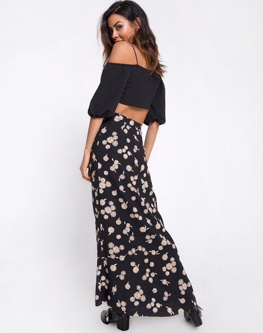Image of Shayk Maxi Skirt in Grunge Daisy Floral