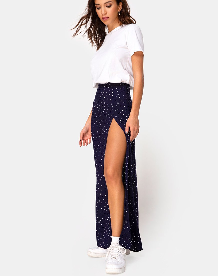 Jupe longue Shayk, marine Starstruck