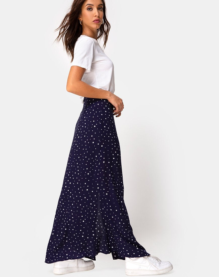 Image of Shayk Maxi Skirt in Starstruck Navy
