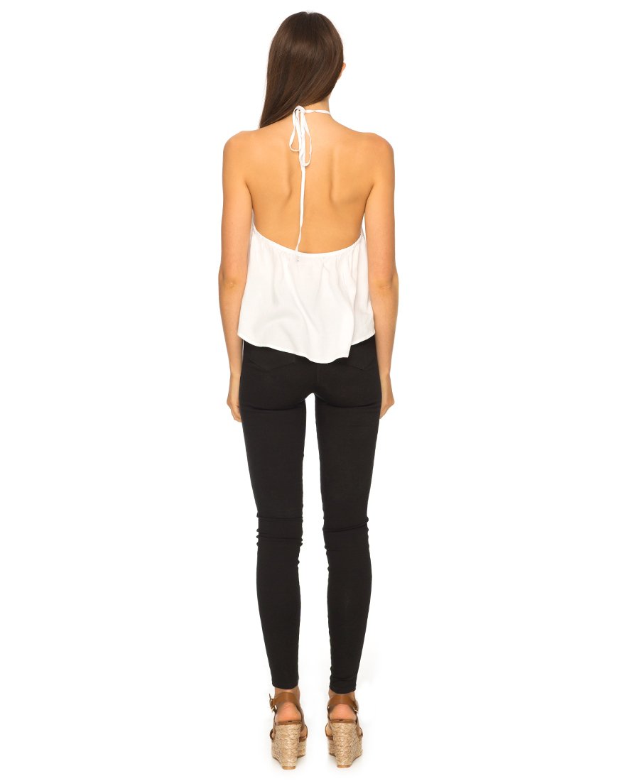Image de Shea Halter Swing Crop Top in White