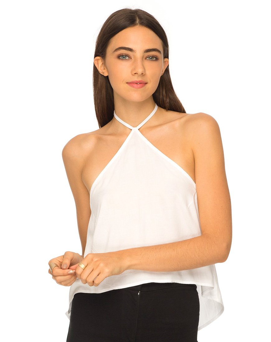 Image de Shea Halter Swing Crop Top in White