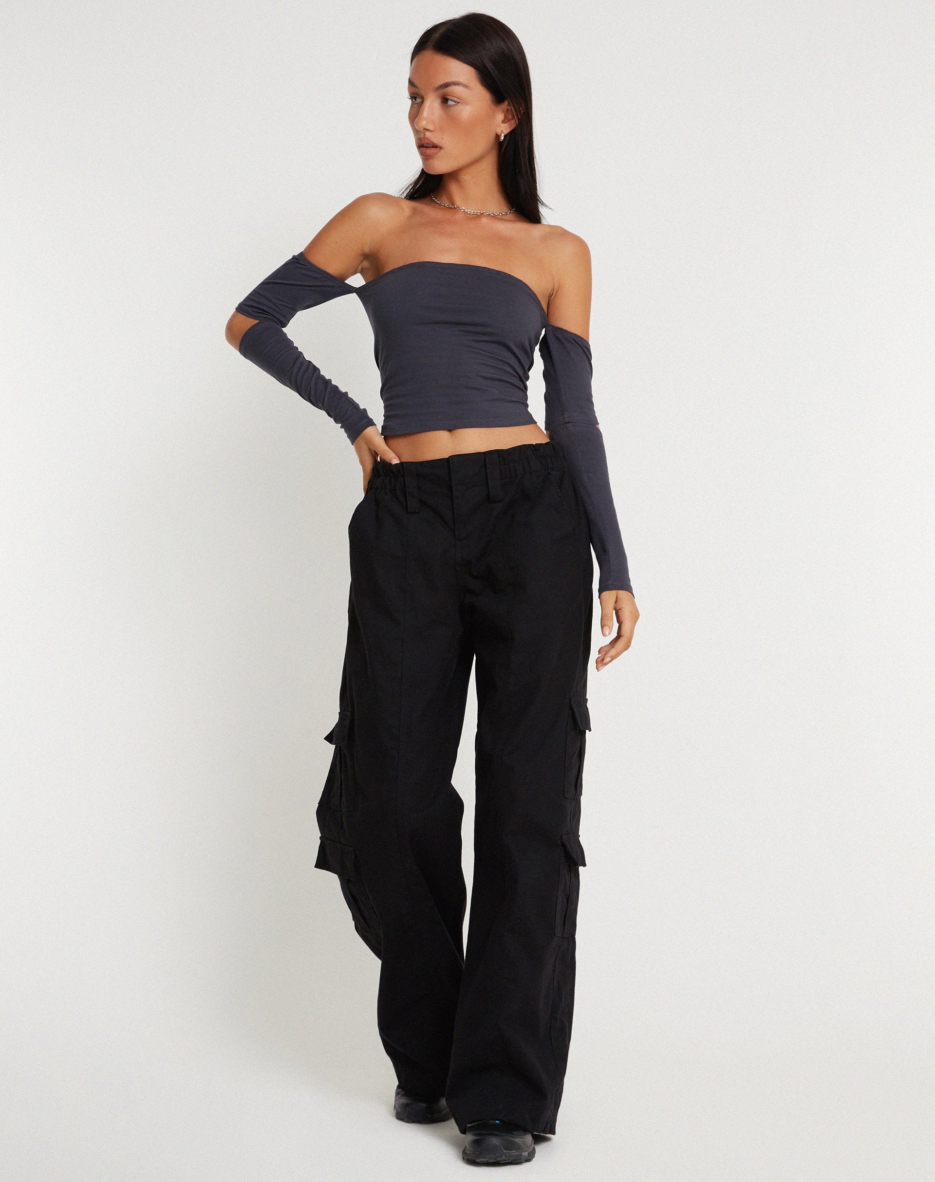 Image de Shelbo Bardot Crop Top in Ocean Storm