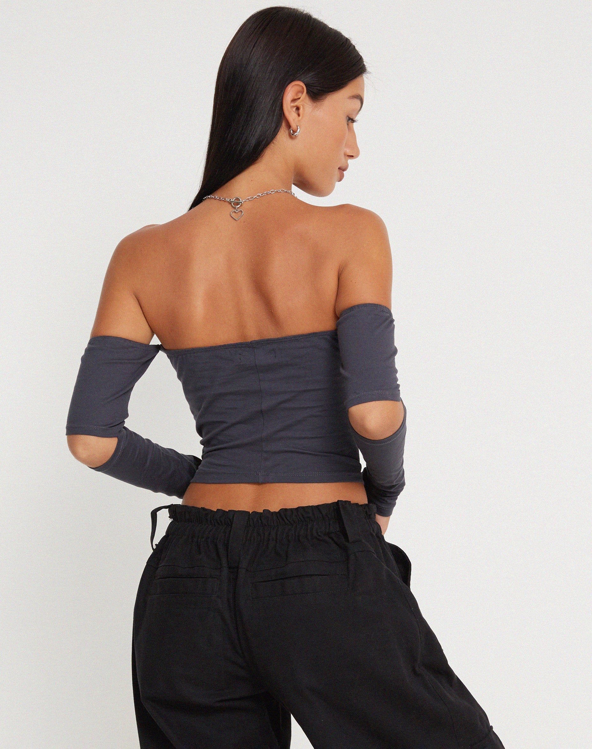 Image de Shelbo Bardot Crop Top in Ocean Storm