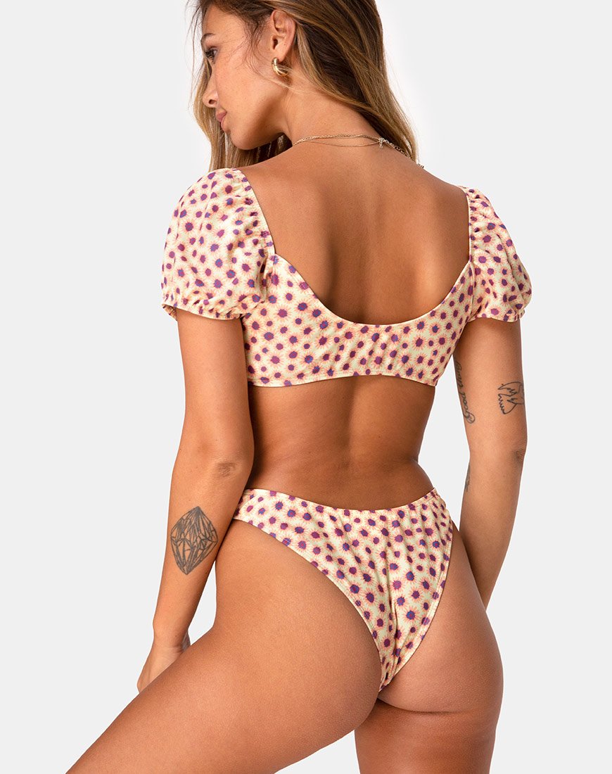 Bas de bikini Makida, Ditsy Floral Yellow