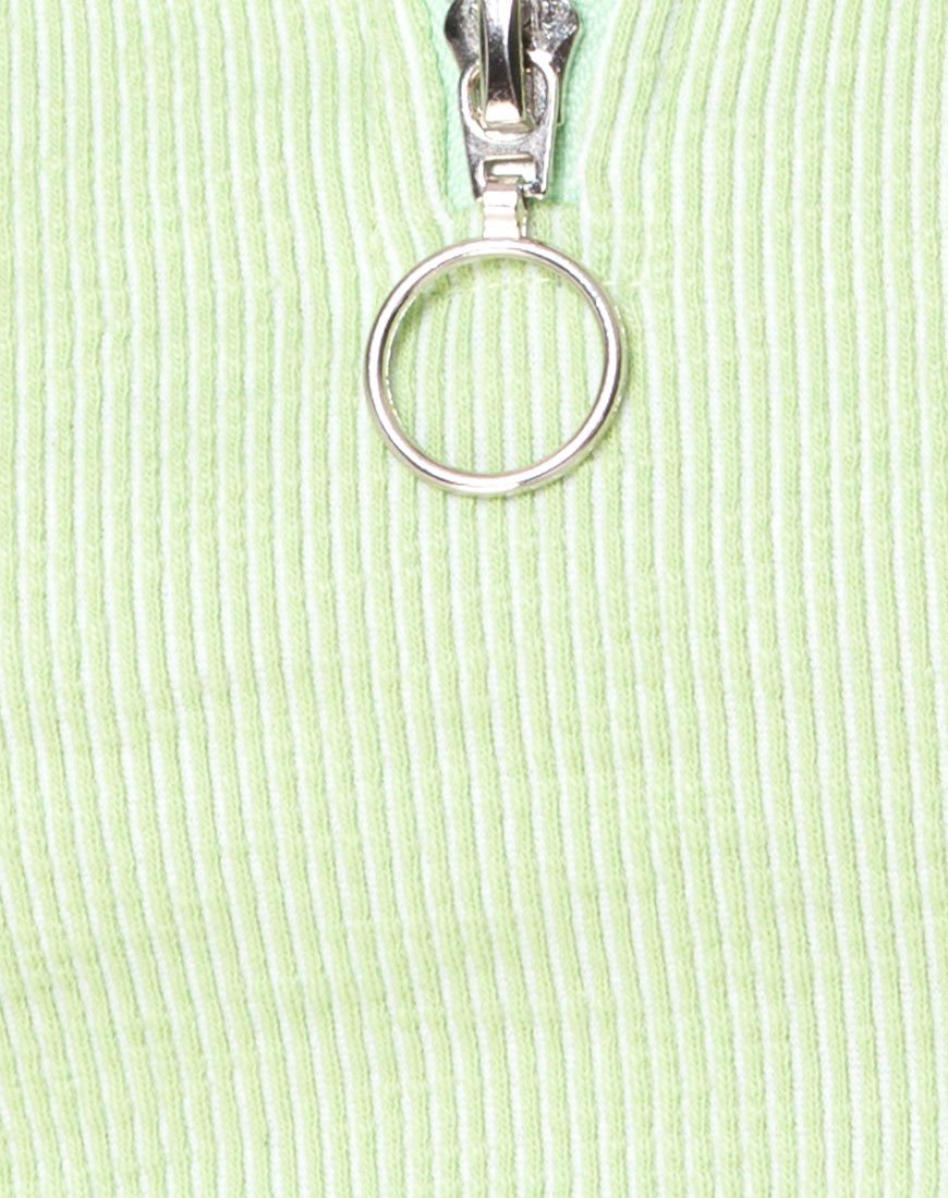 Image de Shen Crop Top in Rib Pastel Lime