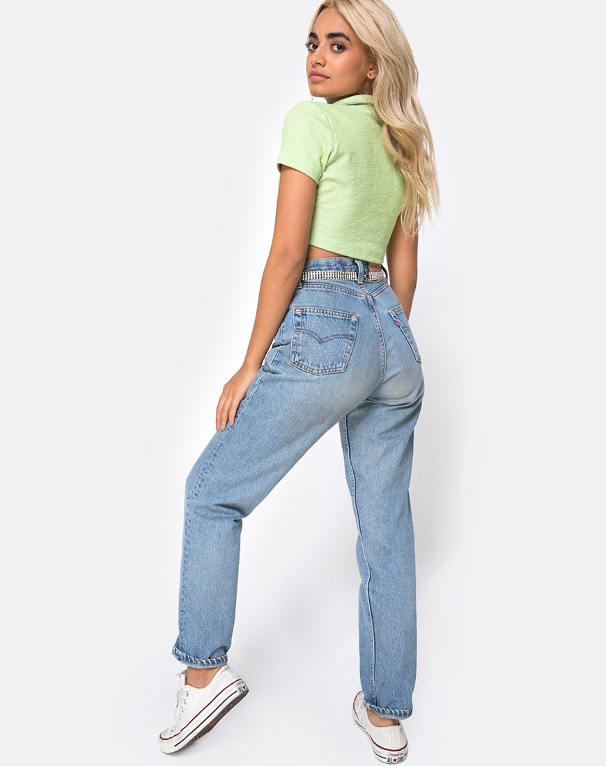 Image de Shen Crop Top in Rib Pastel Lime