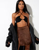 Image de la mini-jupe Shenka en satin Rich Brown