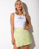 Image de la mini-jupe Shenka en satin Rose Lime