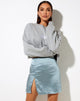 Image de la jupe SHENKA SATIN BLEU ARGENT#41