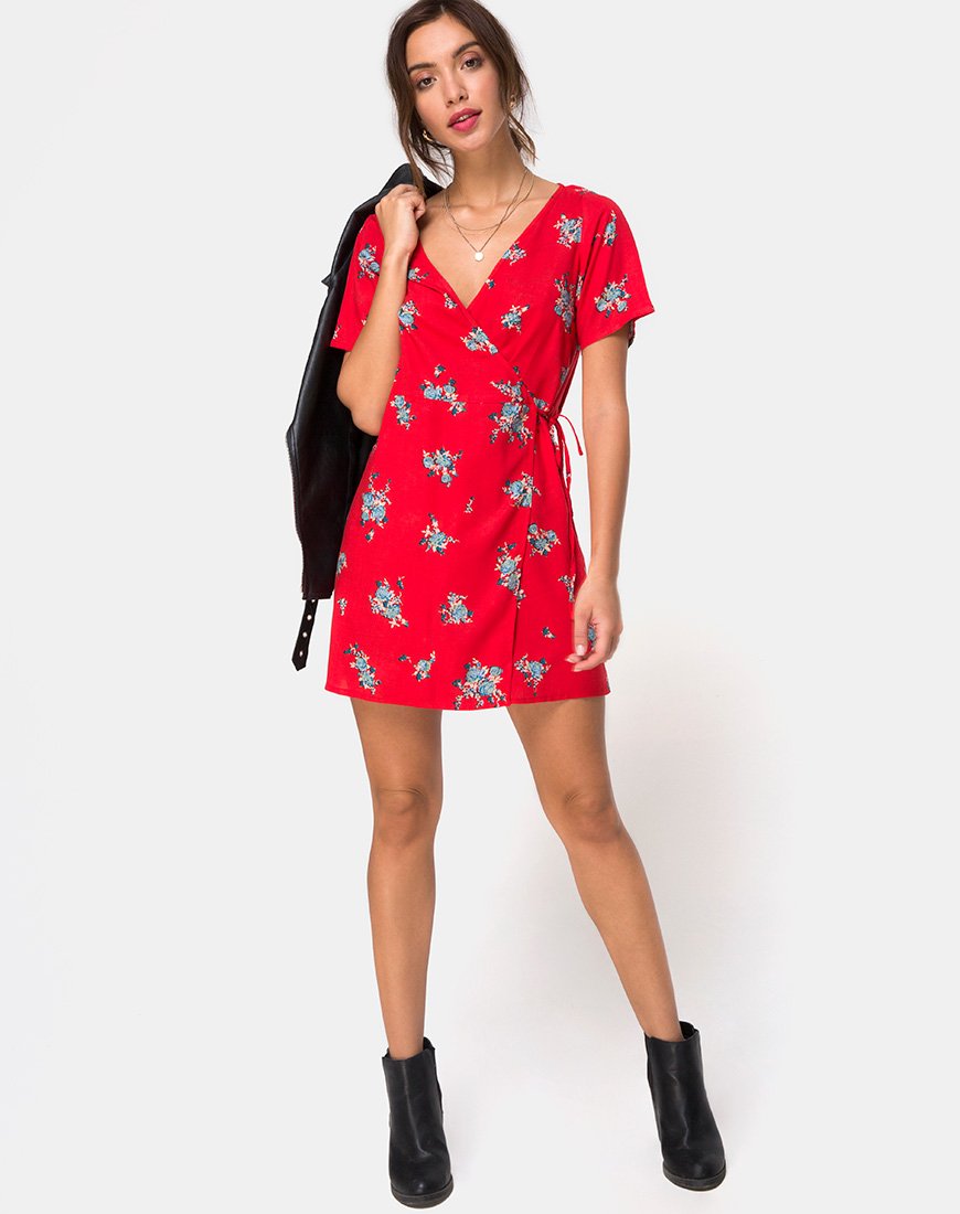 Image de la robe Slava en Soi Rose Rouge
