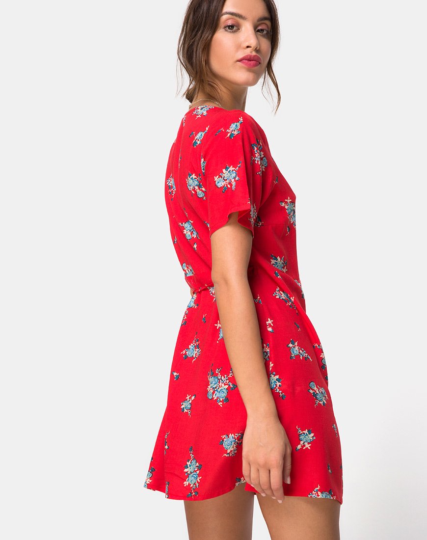 Image de la robe Slava en Soi Rose Rouge