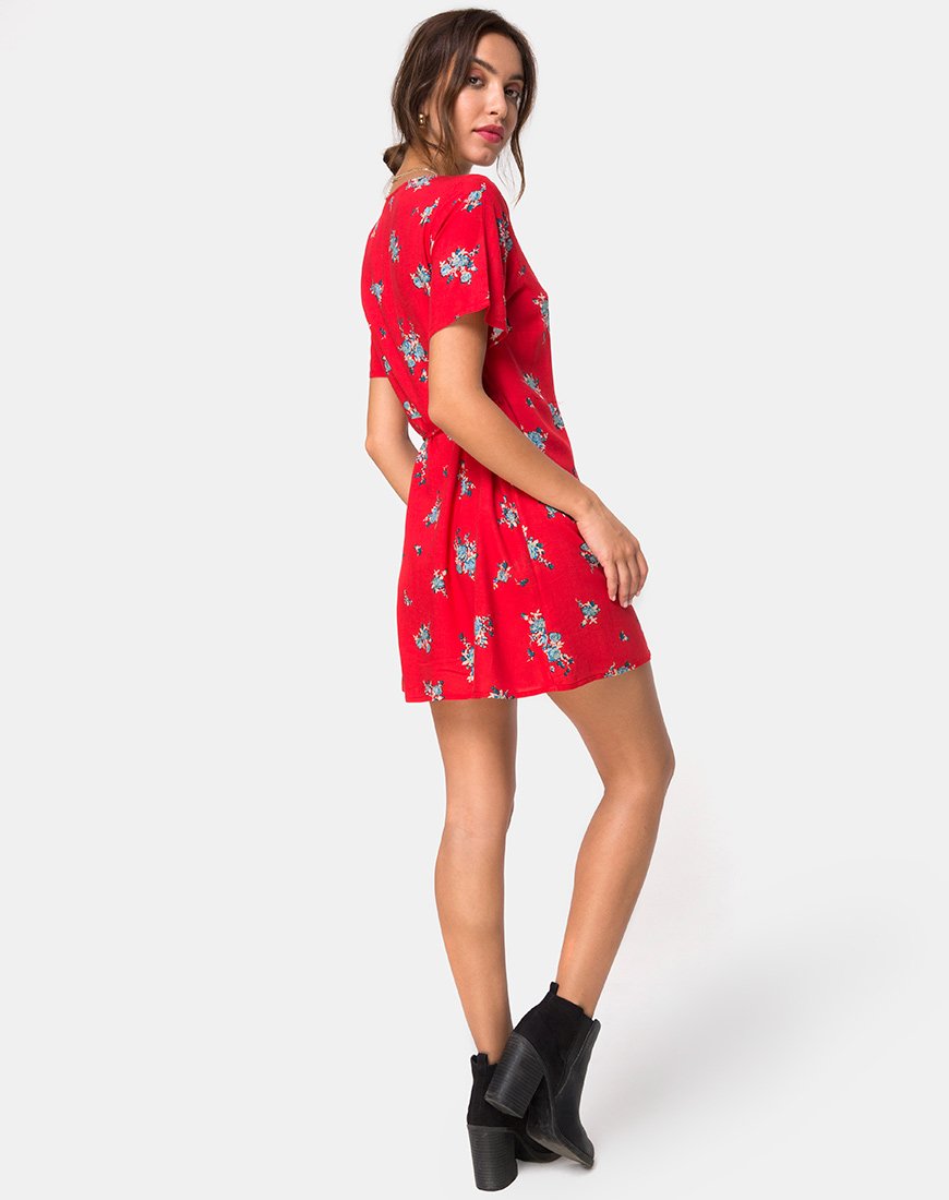 Image de la robe Slava en Soi Rose Rouge