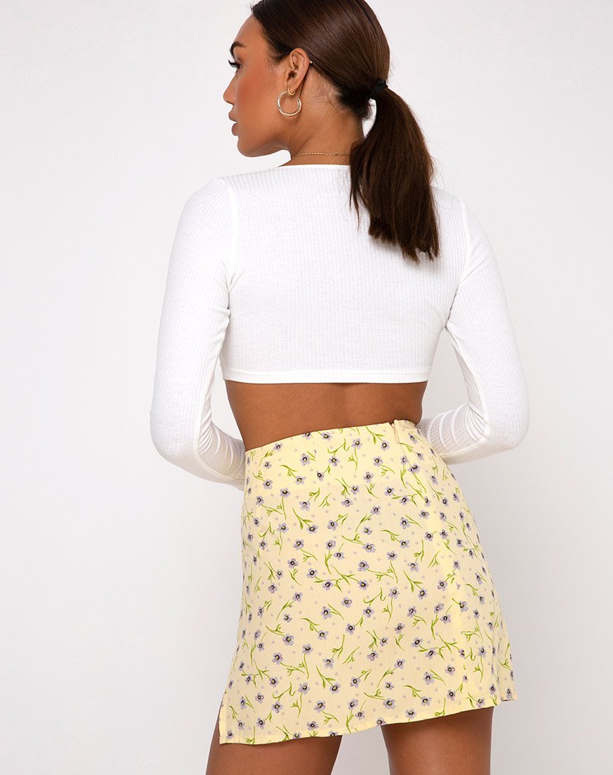 Minijupe Sheny, fleur sauvage Lemon Drop