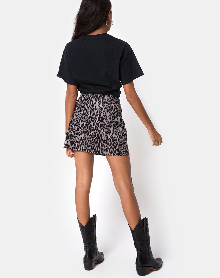 Image de la mini-jupe Sheny en gris léopard