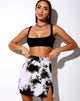 Image de la mini-jupe Sheny en Mono Tie Dye noir et blanc