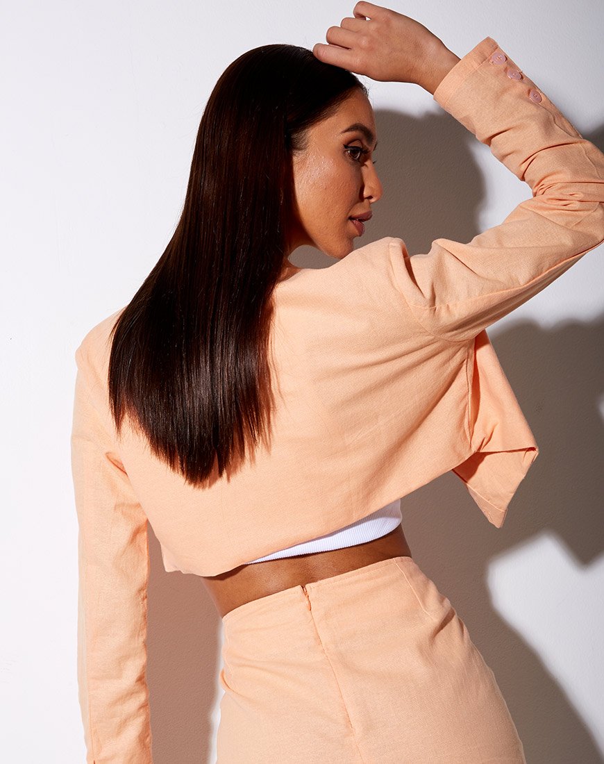 Blazer court Noly en cantaloup doux
