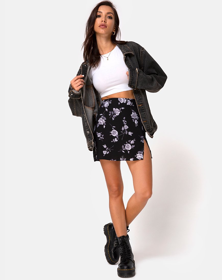 Image de la mini-jupe Sheny en blanc rose noir