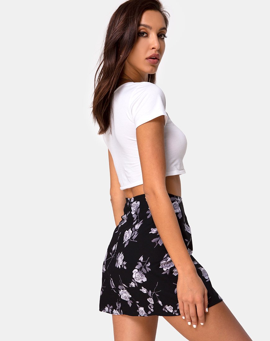 Image de la mini-jupe Sheny en blanc rose noir