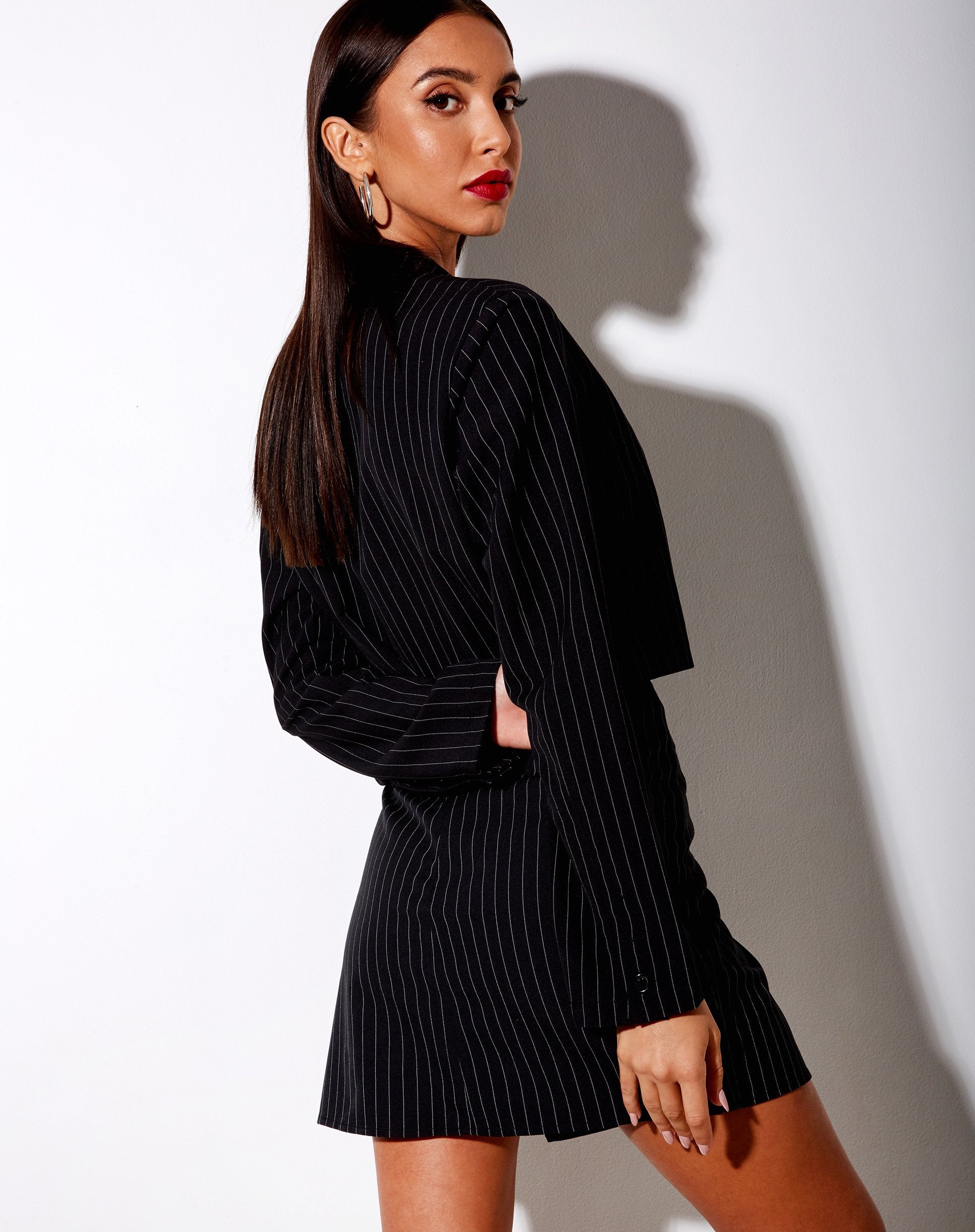 Image de Nolya Blazer in Pinstripe Black
