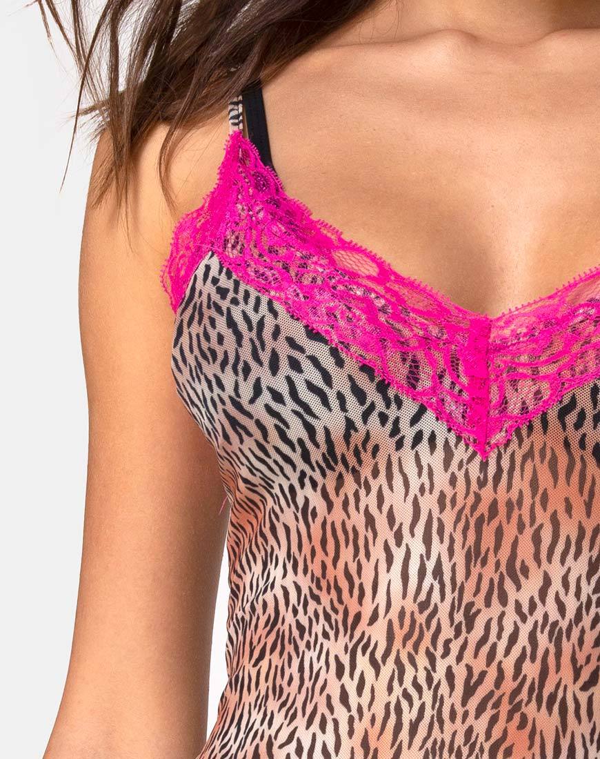 Image de Sheys Dress Mini Tiger Mesh with Violet Lace