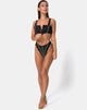 Image of Shielle Bikini Bottom in Black with Contrast Piping