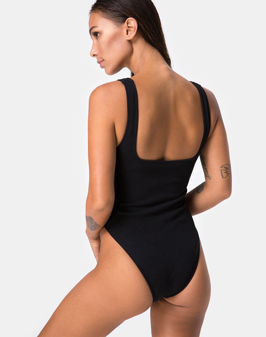 Maillot de bain à découpes Shila, boucles noires