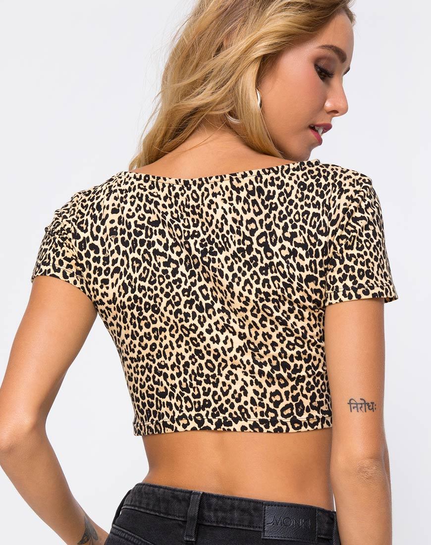 Image de Shim Cutout Crop Top in Rar Leopard