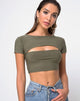 Image de Shim Cutout Crop Top in Khaki