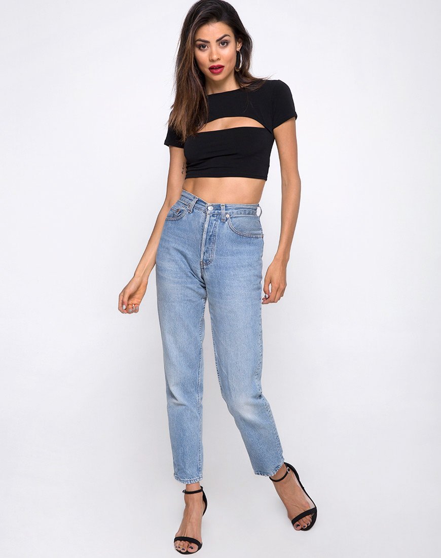 Image de Shim Cutout Crop Top en noir