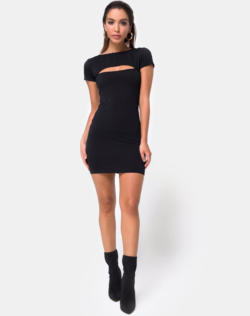 Image of Shimmie Bodycon Dress in Black