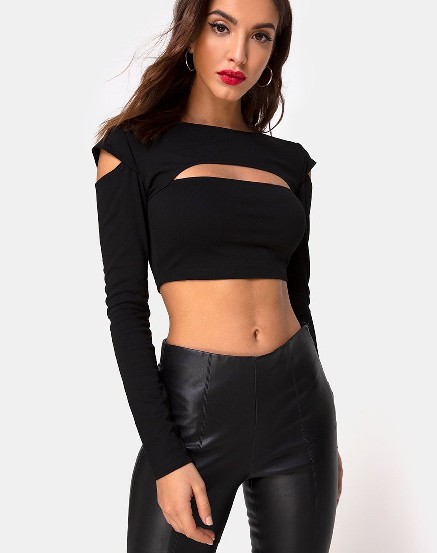 Image de Shink Crop Top in Black