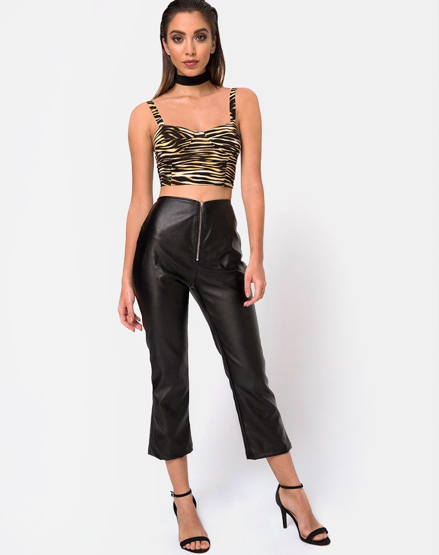 Image de Shistra Cropped Top in Zips Zebra Brown