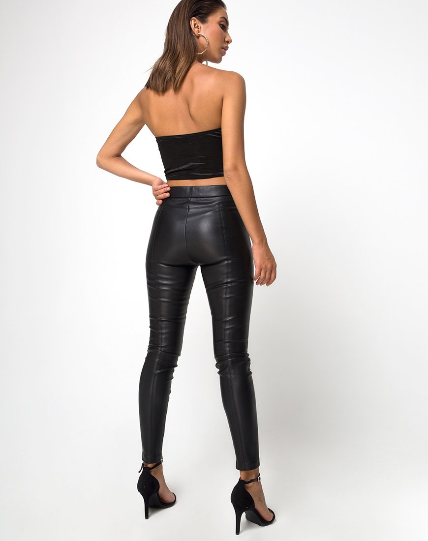 Image de Shisui Bralet en satin noir avec dentelle