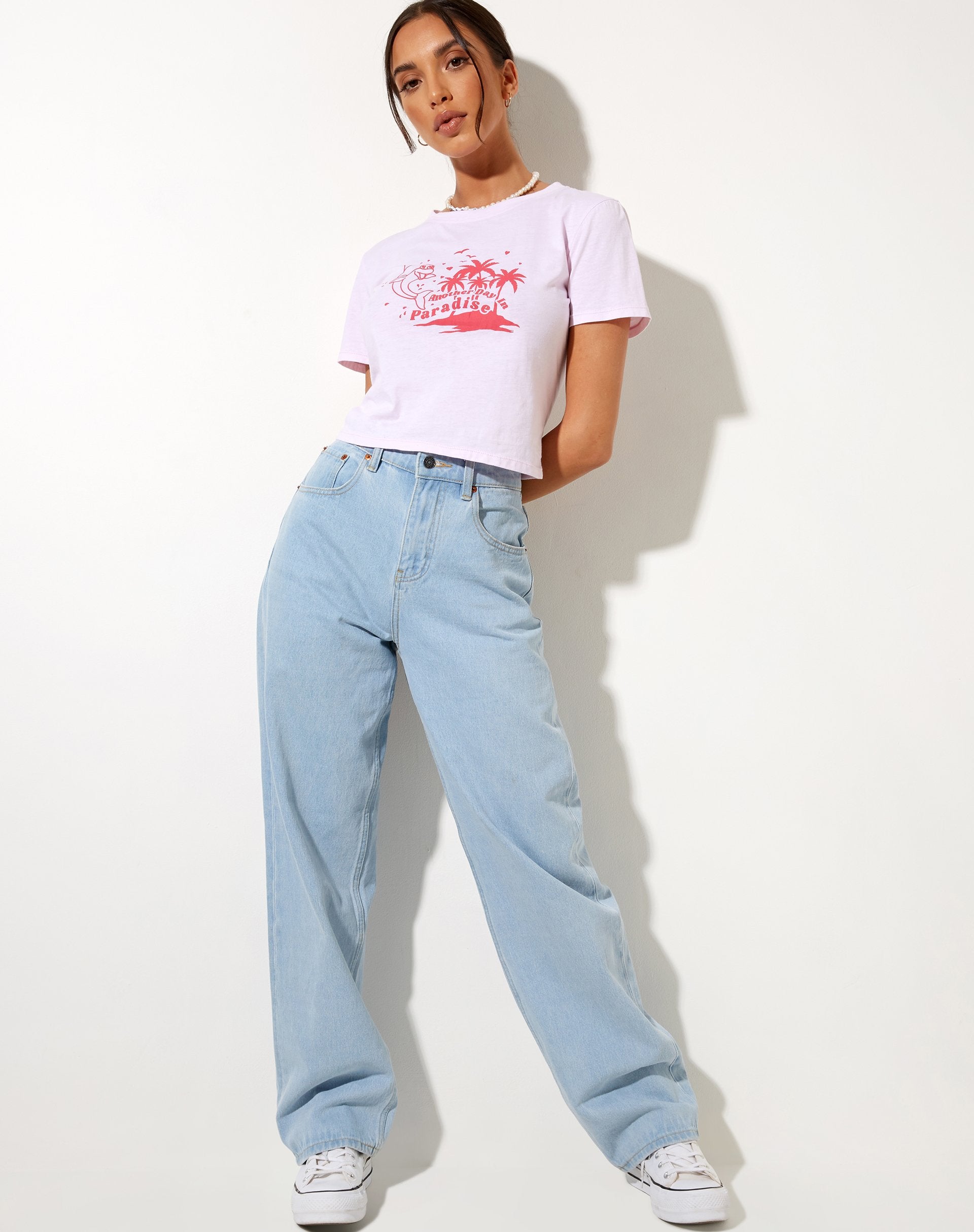 Image de Shrunk Tee en Baby Pink Paradise Dolphin