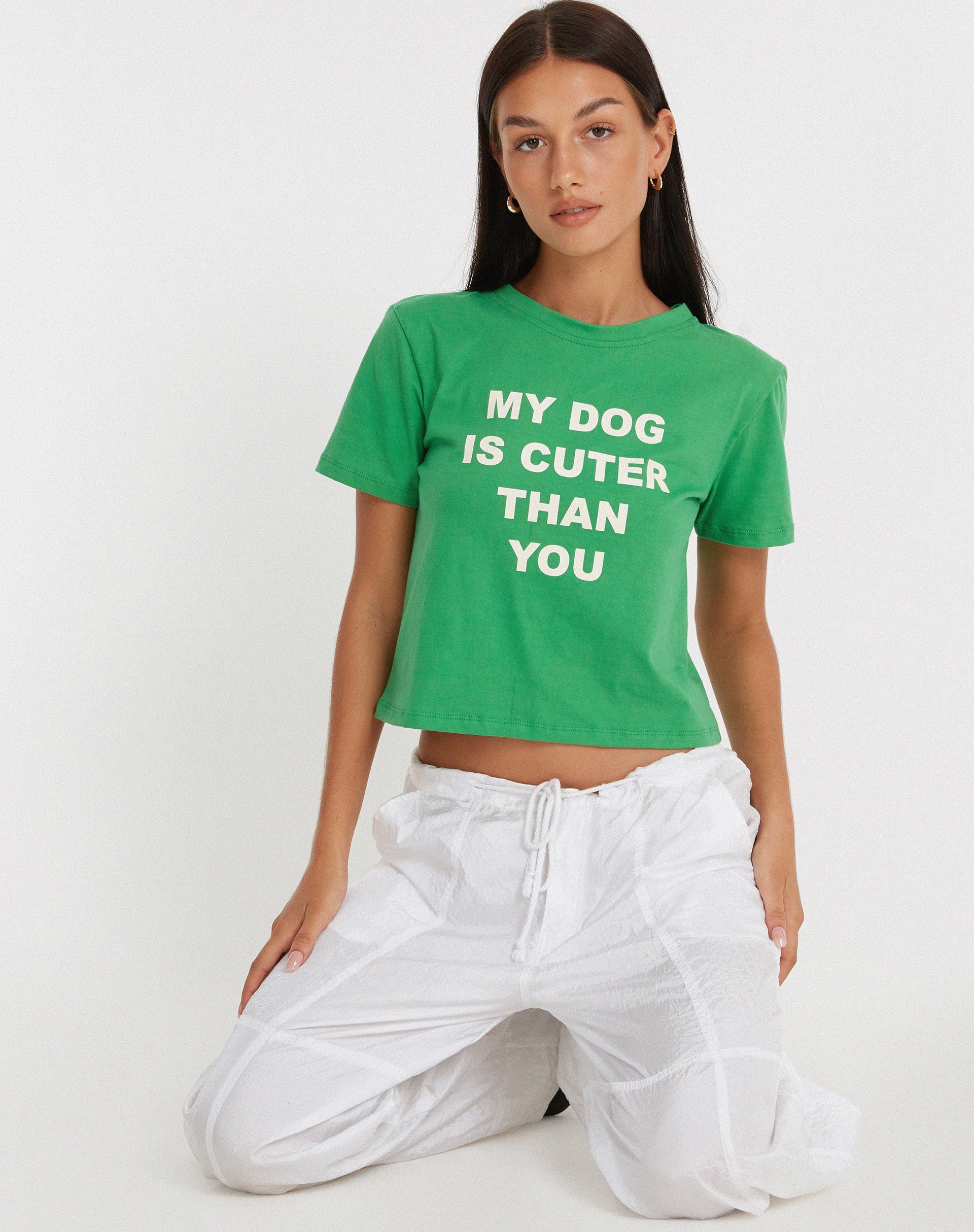 image de Shrunk Tee in Bush Green My Dog Is Cuter Than Yours