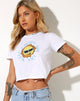 Image de Shrunk Tee in White Retro Sun